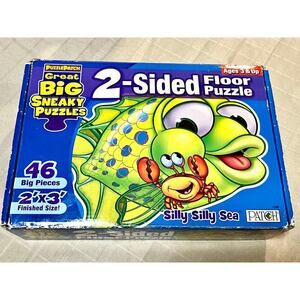 2 sided Silly Silly Sea Floor Puzzle 46 pcs 3ft x play ft